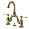 Kingston Brass Bridge Bathroom Faucet with Brass Pop-Up, Antique Brass KS7993BPL - alternate 1
